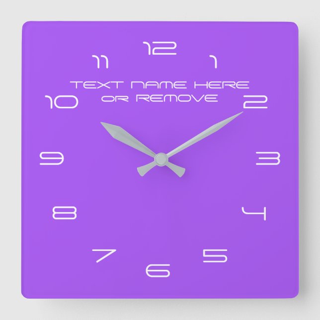 Ihre Farbtextnummern Schriftart Personalisiert mod Quadratische Wanduhr (Vorderseite)