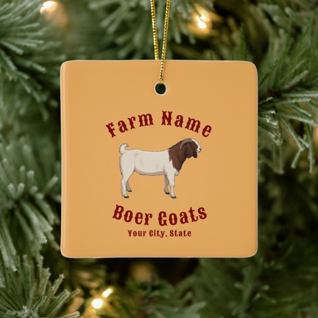 Ihre Farm Boer-Ziegen Keramikornament (Baum)
