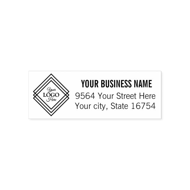Ihre Firmenlogo-Adresse Selbstfarbige Briefmarke Permastempel (Design)