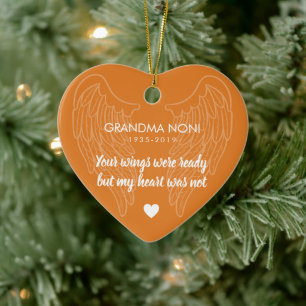 Ihre Flüge Personalisierte Gedenkherz Orange Keramik Ornament