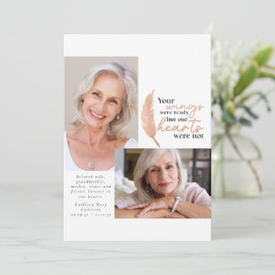 Ihre Flüge waren fertig Rose Gold Beileid Fotos Dankeskarte
