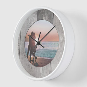 Ihre Foto Barn Wood Wohngestaltung Wanduhr