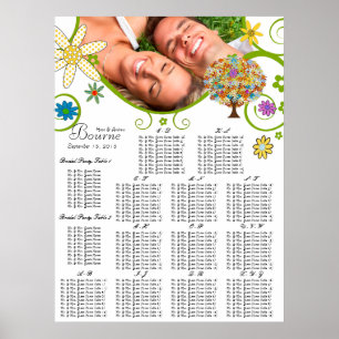 Ihre Foto Blume Baumstruktur Sitzkarte alphabetisc Poster