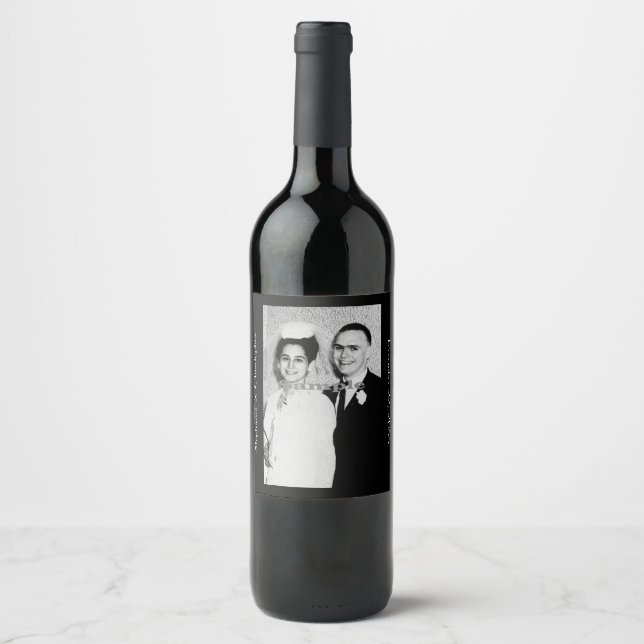 IHRE FOTO-FOTOGRAPH-Gastgeschenk Hochzeit Weinetikett (Vorderseite)