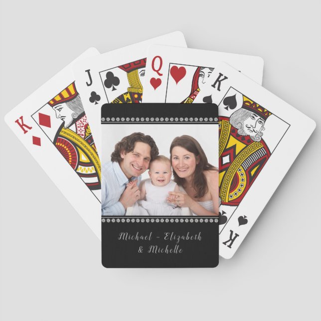 Ihre Foto Individuelle Name Black Playing Cards Spielkarten (Rückseite)