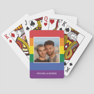IHRE Foto- & Individuelle Name(e)-Regenbogenflagge Spielkarten