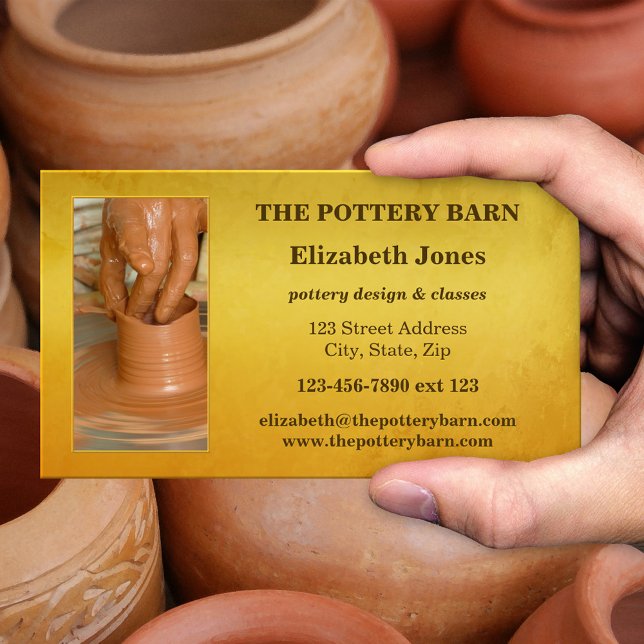 Ihre Foto Keramik Kunsthandwerkerkarte Visitenkarte (Ceramics pottery artisan business card with your custom photo)
