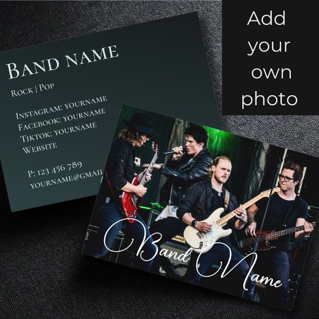Ihre Foto-Musikband-Gruppe Business Card Visitenkarte (Von Creator hochgeladen)