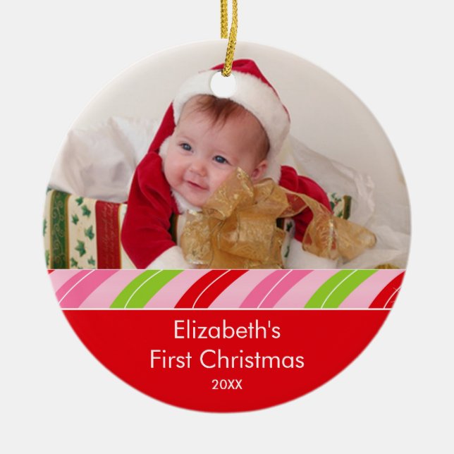 Ihre Foto-Rahmen-Weihnachtsverzierung Keramik Ornament (Vorne)