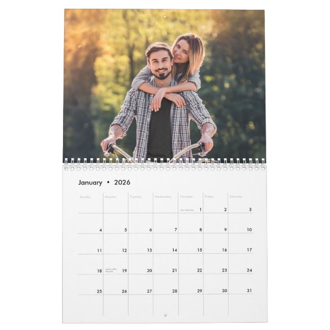 Ihre Fotos auf jedem Seitenkalender Kalender (Jan 2026)