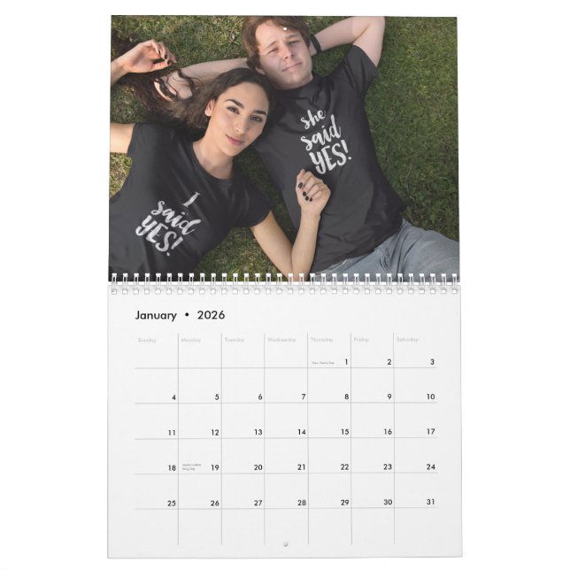 Ihre Fotos auf jedem Seitenkalender Kalender (Jan 2026)