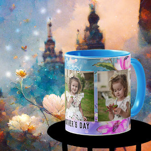 Ihre Fotos farbenfrohe florale Mutter-Tag-Tasse Kaffeetasse