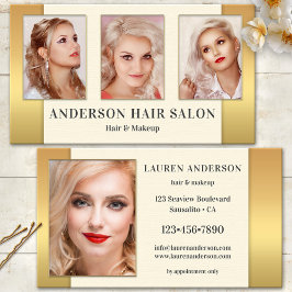 Ihre Fotos Gold Hair Beauty Business Card Visitenkarte