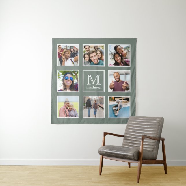 IHRE FOTOS, MONOGRAM & FARBEN-Tapeten Wandteppich (Beispiel)