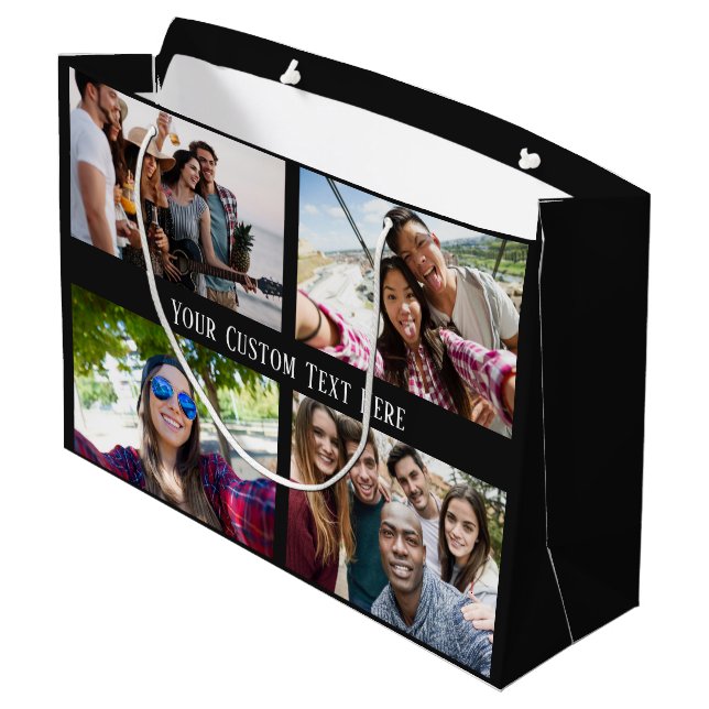 Ihre FOTOS, TEXT & FARBE große Geschenktüte (Rückseite Schrägansicht)