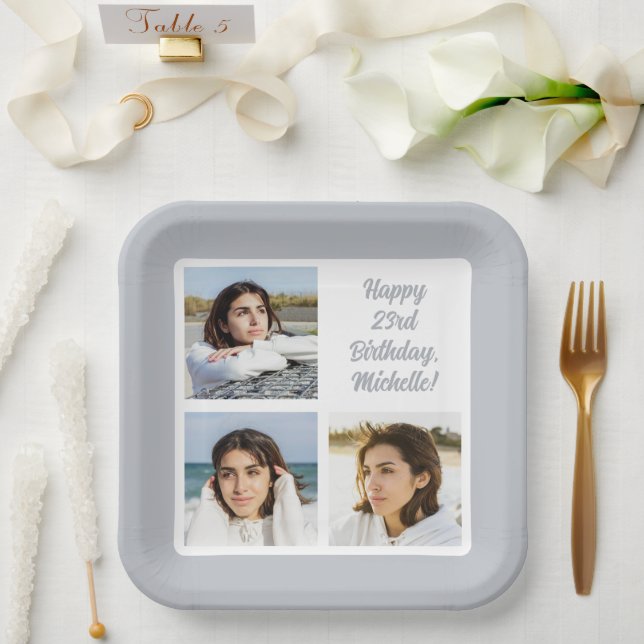 IHRE Fotos & Texte Pappteller (Hochzeit)