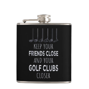 Ihre Freunde Nah und Ihre Golfklubs Naher behalten Flachmann