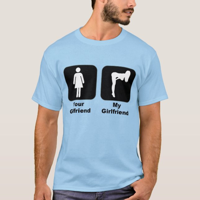 Ihre Freundin gegen meine Freundin T-Shirt (Vorderseite)