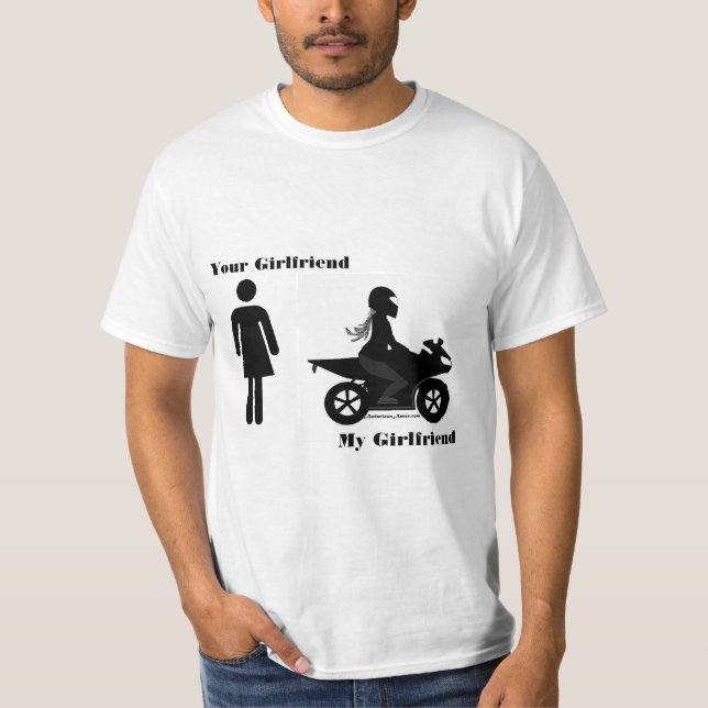 Ihre Freundin, mein Freundin-Motorrad T-Shirt (Vorderseite)