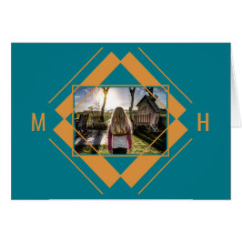 IHRE geometrische Grußkarte für Foto und Monogramm