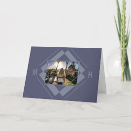 IHRE geometrische Grußkarte für Foto und Monogramm