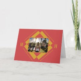 IHRE geometrische Grußkarte für Foto und Monogramm