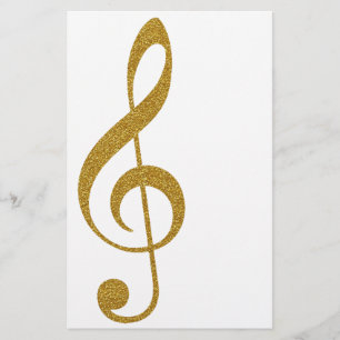 ihre goldene Treble-Klammer musikalische Note Briefpapier