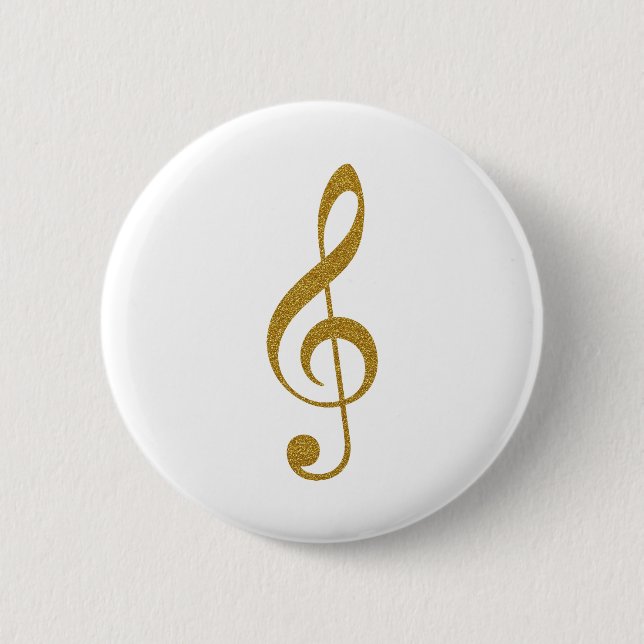 ihre goldene Treble-Notenschrift Button (Vorderseite)