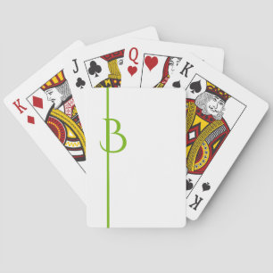 IHRE GUTE GRÜNE INITIAL & LINIE AUF CRISP WHITE SPIELKARTEN