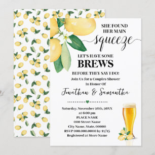 Ihre Haupt-Squeeze Brews Paare Dusche gefunden Einladung