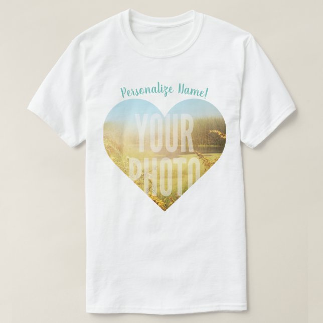 Ihre Herzform im Foto T-Shirt (Design vorne)