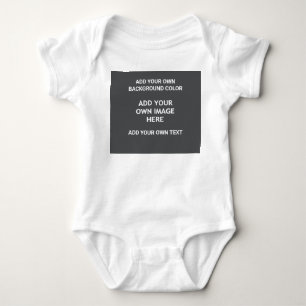 Ihre Hintergrundfarbe, Ihr Bild, Ihr eigener Text Baby Strampler