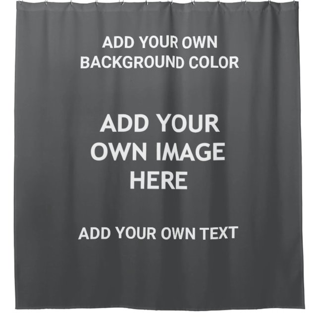 Ihre Hintergrundfarbe, Ihr Bild, Ihr eigener Text Duschvorhang (Vorderseite)