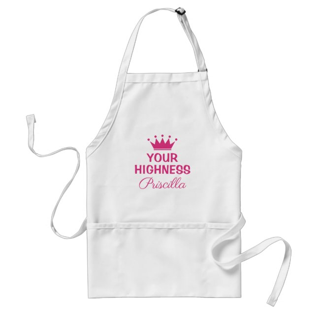 Ihre hochnäsige lustige rosa Prinzessin Kronenküch Schürze (Vorne)