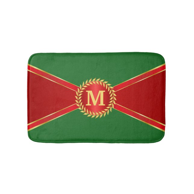 Ihre individuelle Mittelmatte in Rot und Grün Badematte (Vorderseite)