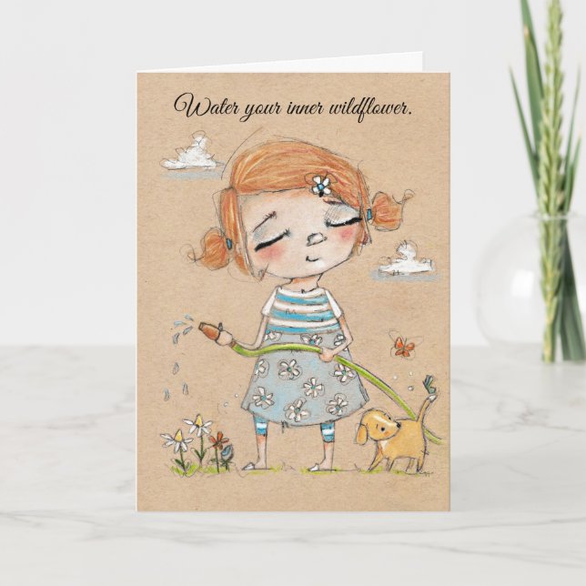 Ihre innere Wildblume - Grußkarte Dankeskarte (Vorderseite)