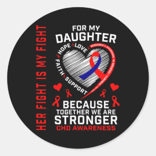 Ihre Kampfflugzeug-Tochter Chd Awareness Heart Dis Runder Aufkleber