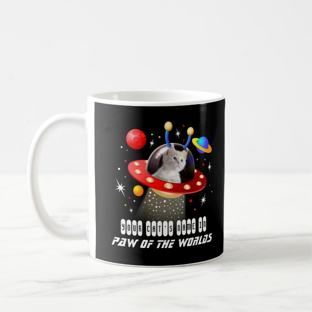 Ihre Katze in einer Alien Raumschiff UFO Sci Fi Fi Kaffeetasse (Links)