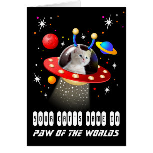 Ihre Katze in einer Alien Raumschiff UFO Sci Fi Sc