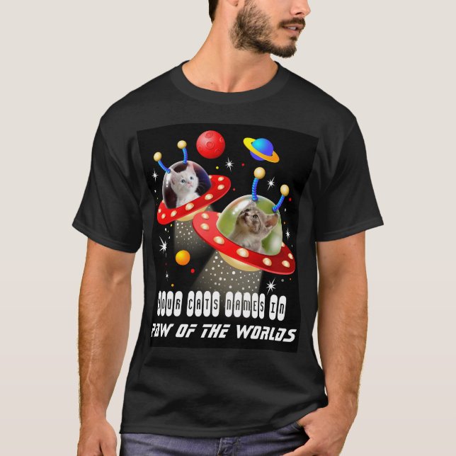 Ihre Katzen in einer Alien Raumschiff UFO Sci Fi F T-Shirt (Vorderseite)