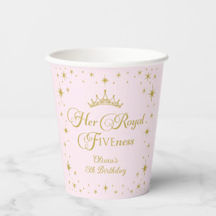 Ihre Königliche Fünf Gold Prinzessin 5. Geburtstag Pappbecher
