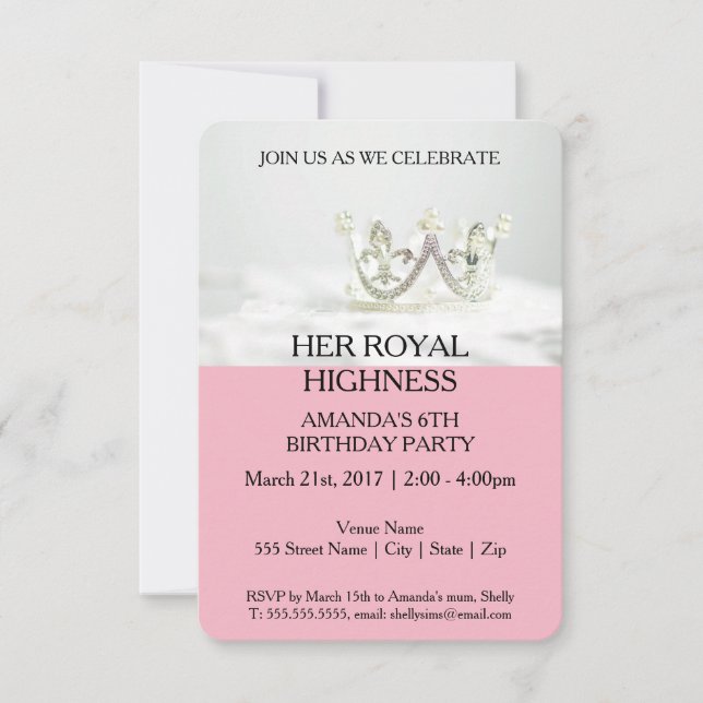 Ihre Königliche Hoheit Einladung (Vorderseite)