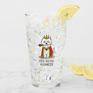 Ihre Königliche Hoheit Königin Westie Dog Glas