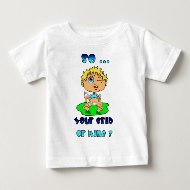 Ihre Krippe. .or Bergwerk Baby T-shirt (Vorderseite)