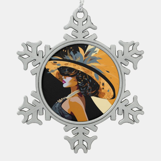 IHRE KRONE Nr. 1 Schneeflocken Zinn-Ornament (Vorderseite)