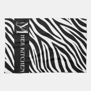 Ihre Küche Zebra Print Monogram Handtuch