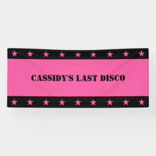 Ihre letzte Disco Pink Cowgirl Junggesellinnenabsc Banner
