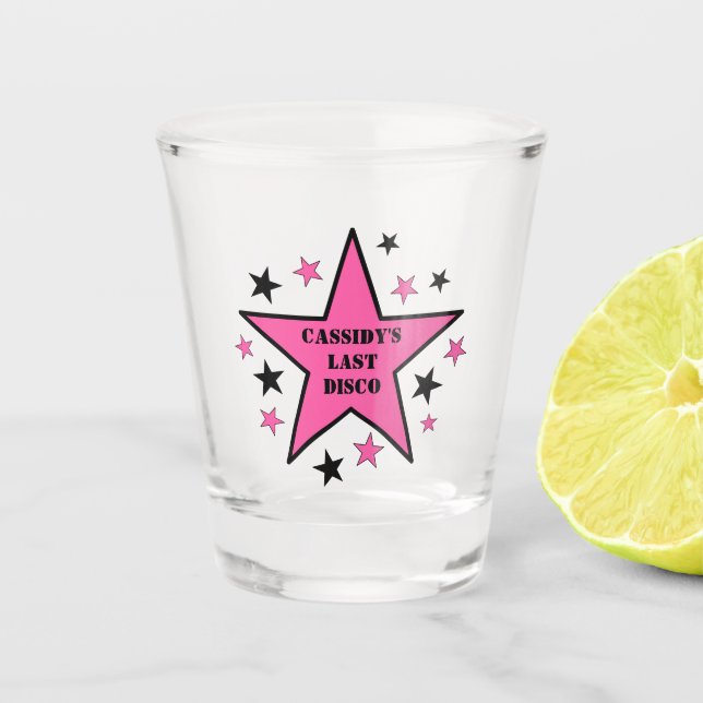 Ihre letzte Disko Cowgirl Junggeselinnen-Abschied Schnapsglas (Vorderseite)