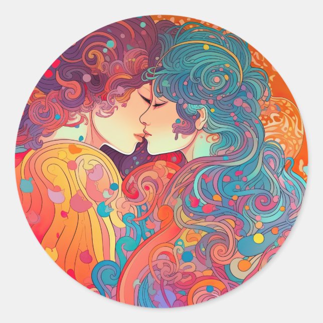 Ihre Liebe, ihr Weg Runder Aufkleber (Vorderseite)