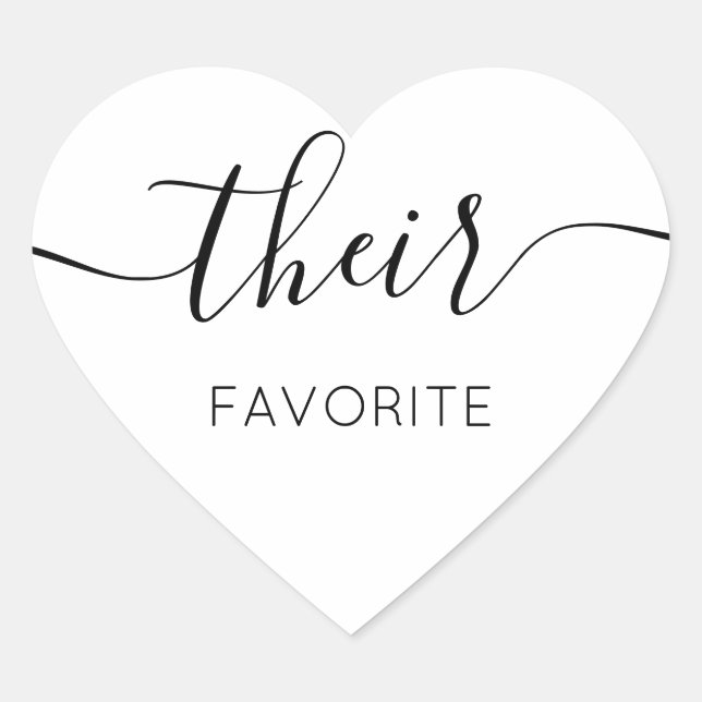 Ihre Lieblings-С alligrafisches Gefälligkeitsgesch Herz-Aufkleber (Vorderseite)
